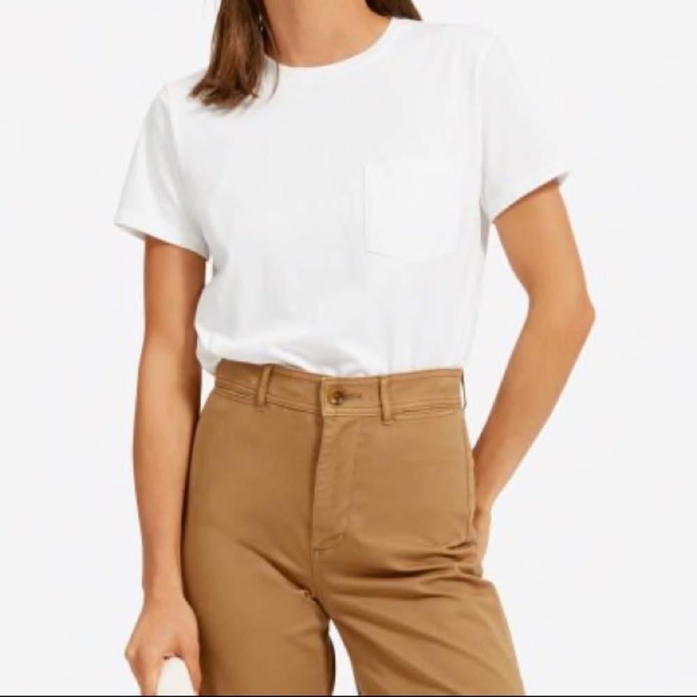 Everlane White Box-Cut Pocket Tee